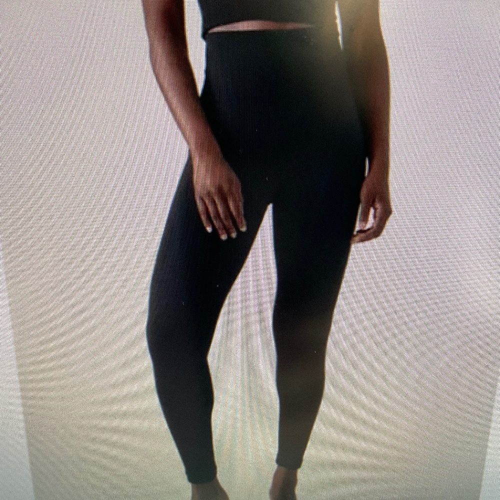 NWT Athleta Aurora Tight Leggings High Rise Black Ribbed Size 1x